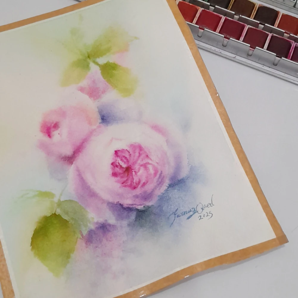 گلهای رز آبرنگ